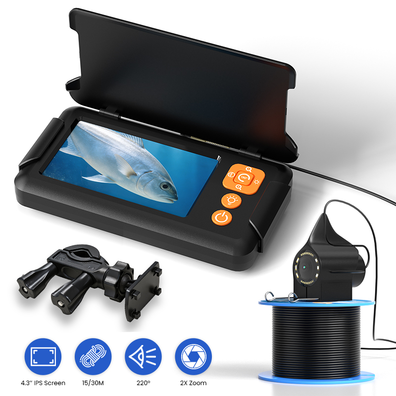 Fishing Depth Finder - Viscamera 4,3'' Scherm 15M/30M Kabel Onderwater