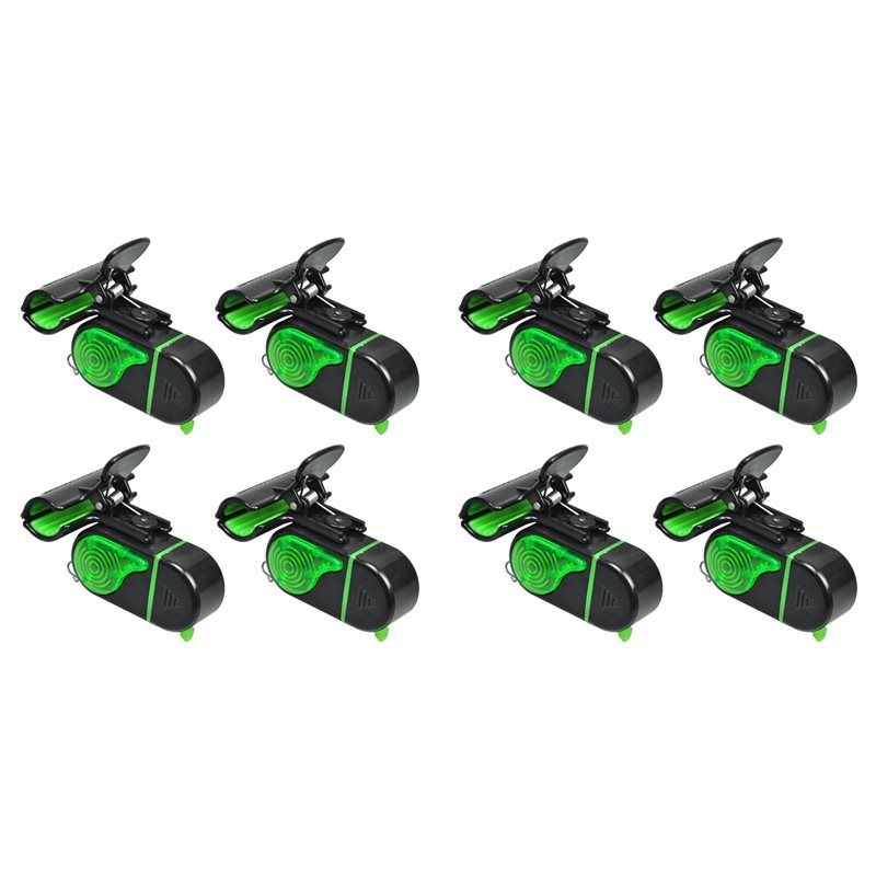 Bite Alarm - A06F-8PCS Visbeetmelders met LED-licht - Gevoelige